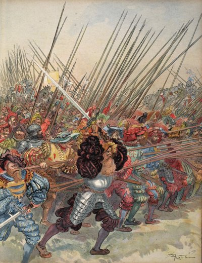 Charge des Suisses à Marignan, illustration de 